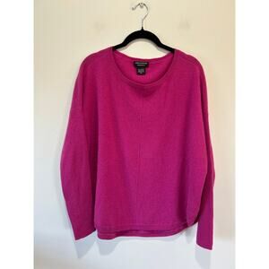Lord & Taylor cashmere sweater womens M pink crew neck lightweight